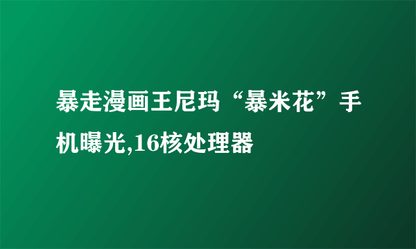 暴走漫画王尼玛“暴米花”手机曝光,16核处理器