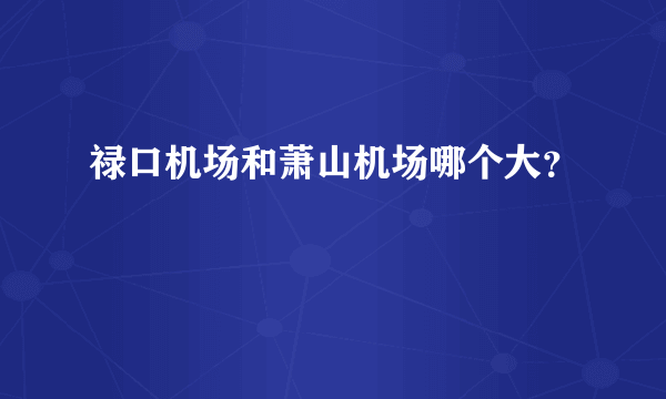 禄口机场和萧山机场哪个大？
