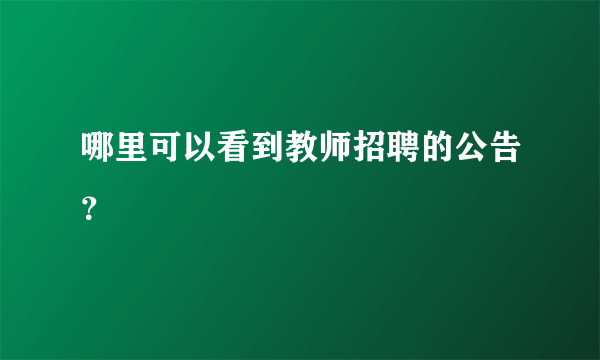 哪里可以看到教师招聘的公告？