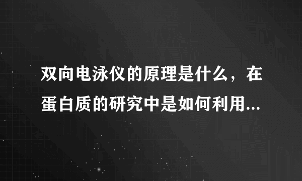 双向电泳仪的原理是什么，在蛋白质的研究中是如何利用它的，谢谢？