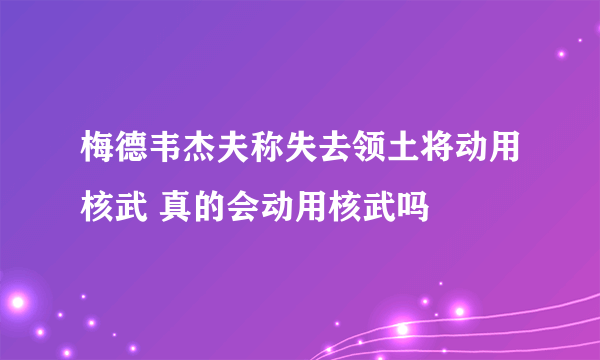 梅德韦杰夫称失去领土将动用核武 真的会动用核武吗